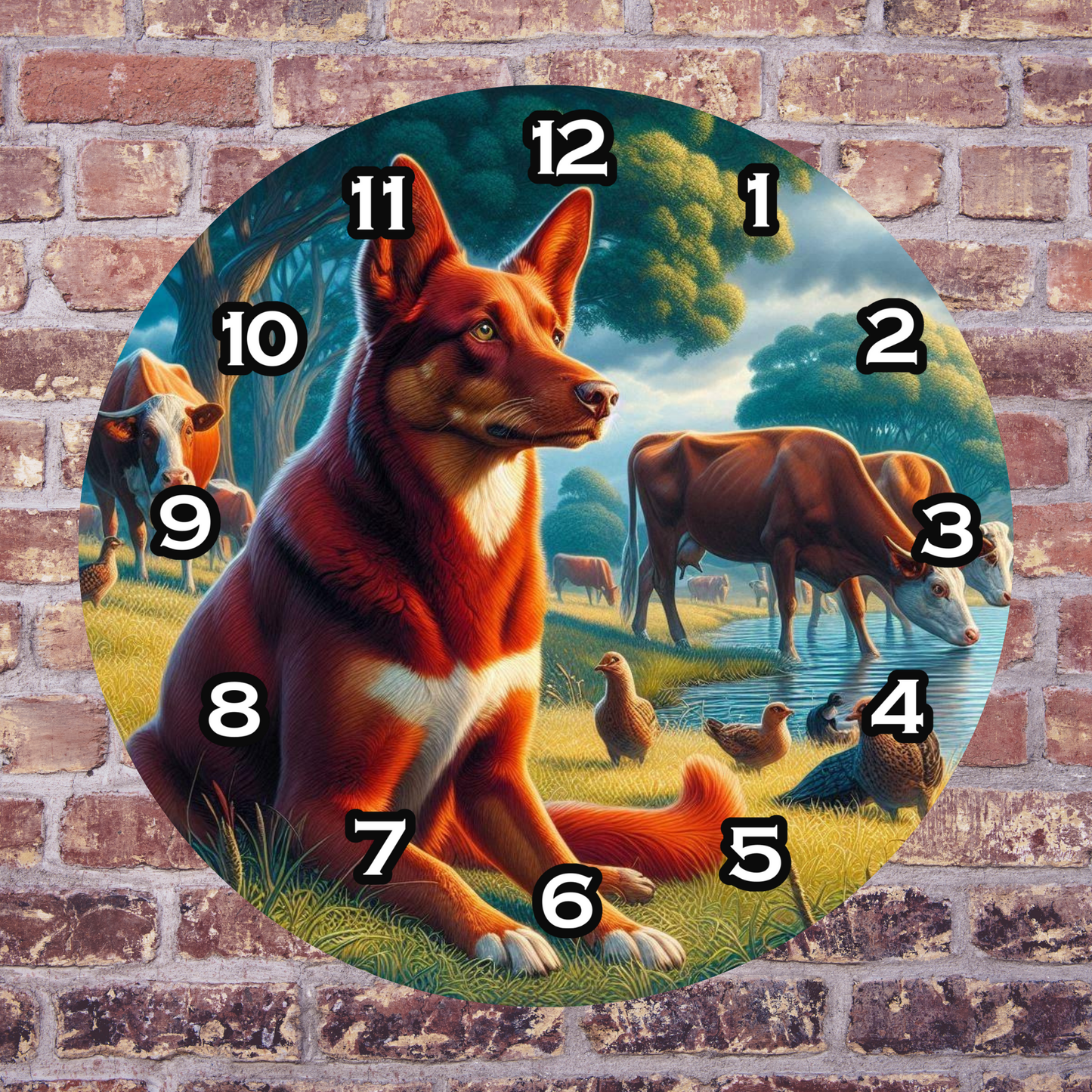 Kelpie with cows