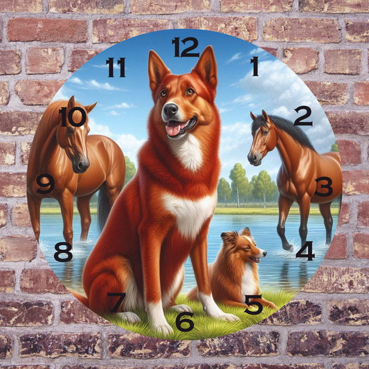 Kelpie with horses