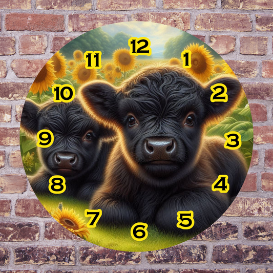 Black highland cows